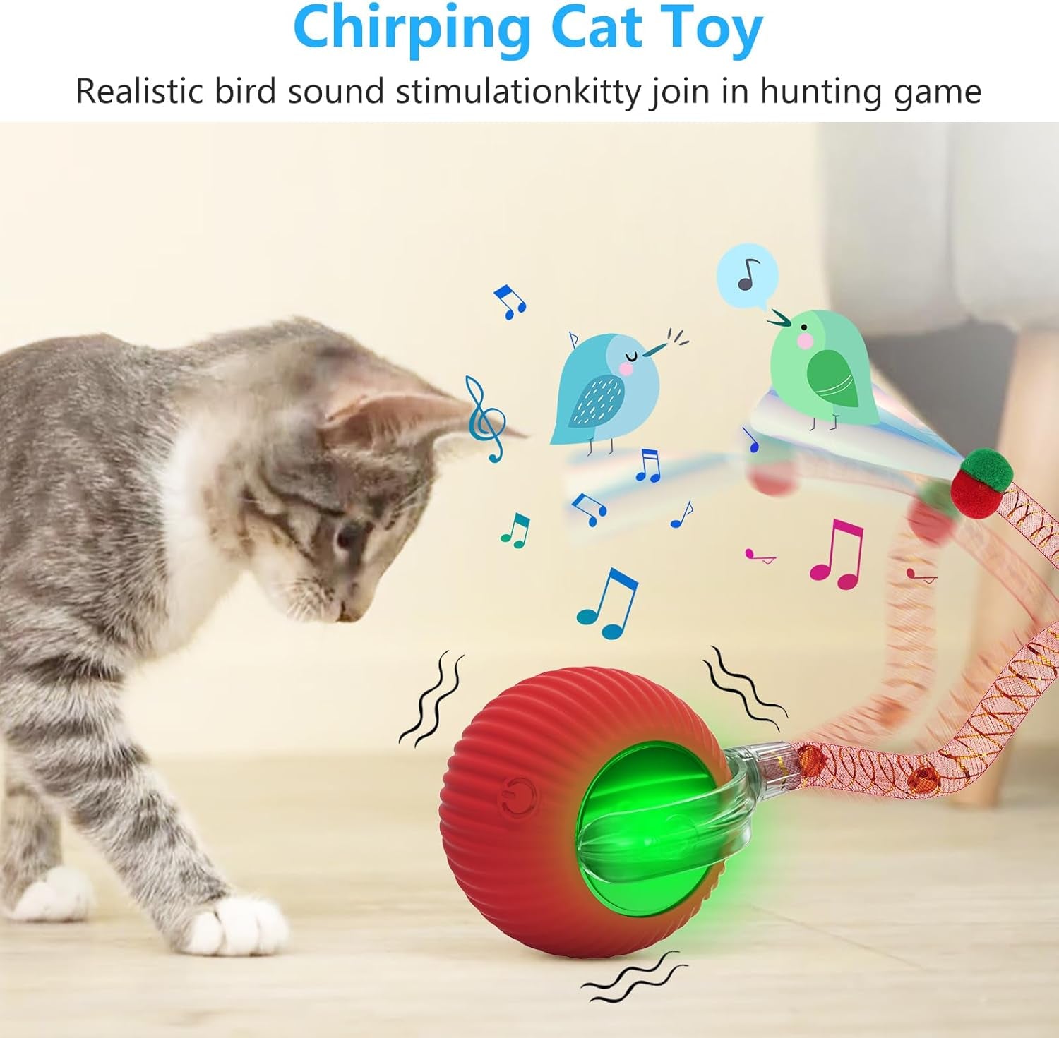 Interactive Cat Toy Ball Red