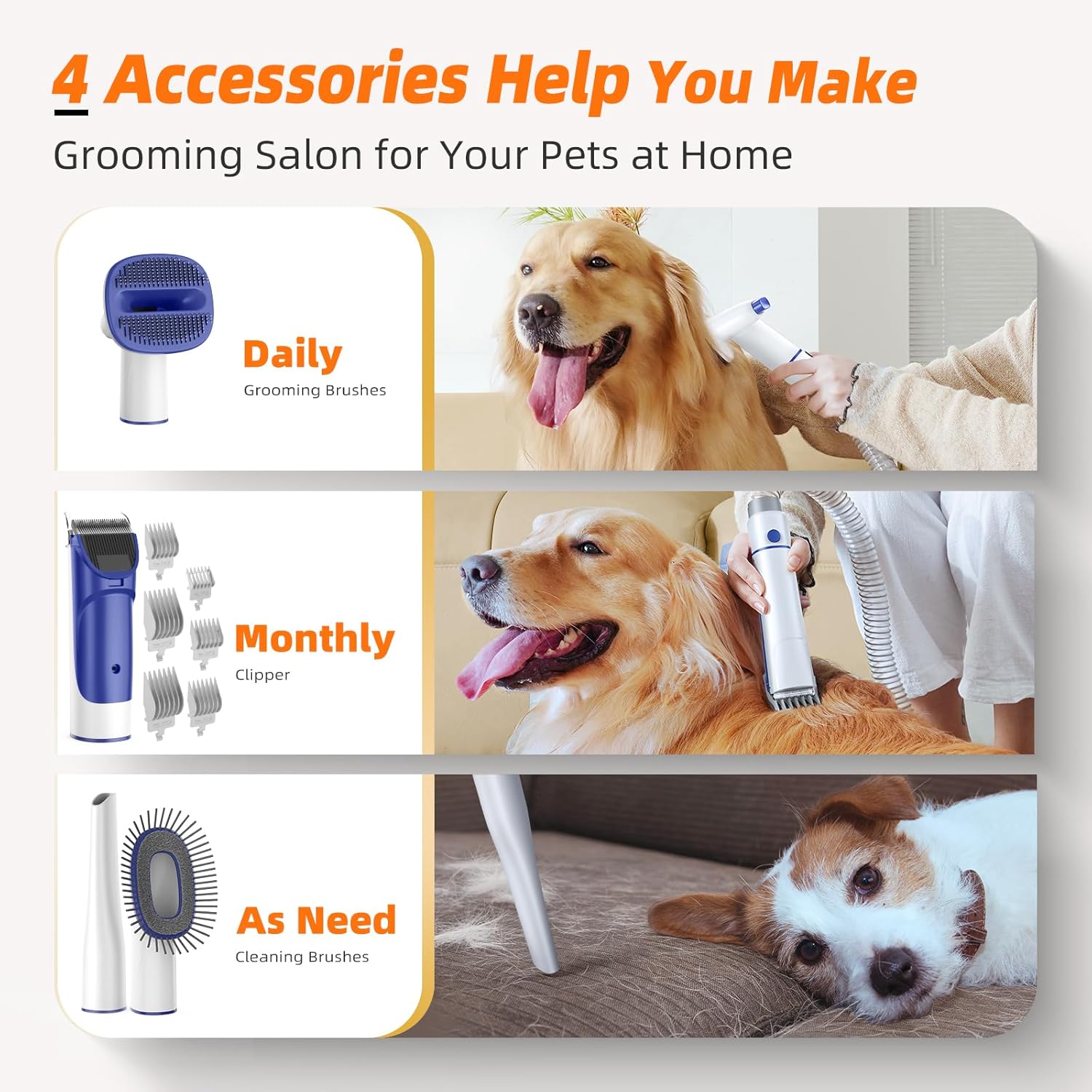 Pet Grooming Vacuum Kit for Dogs