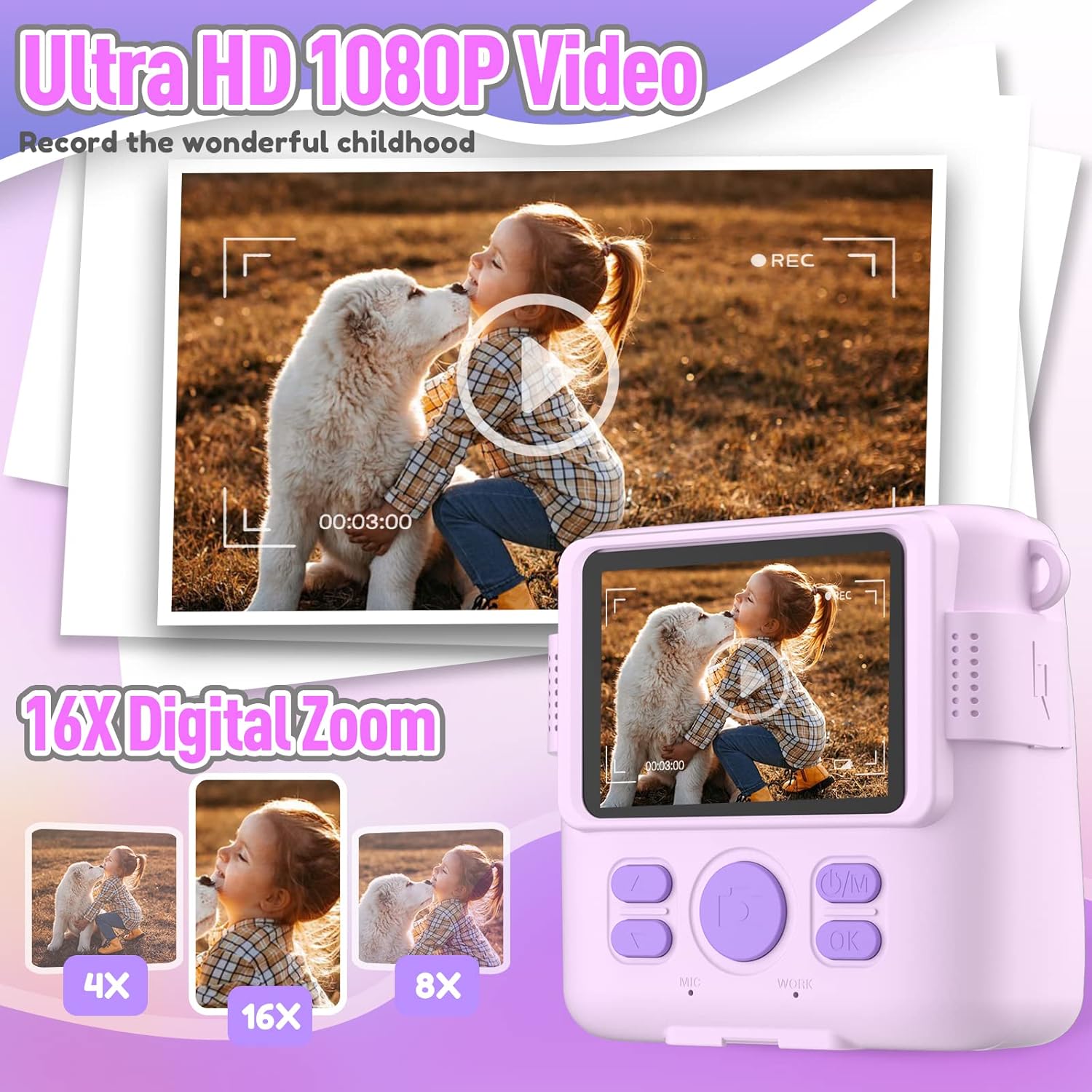 Kids Instant Print Camera - 32GB SD