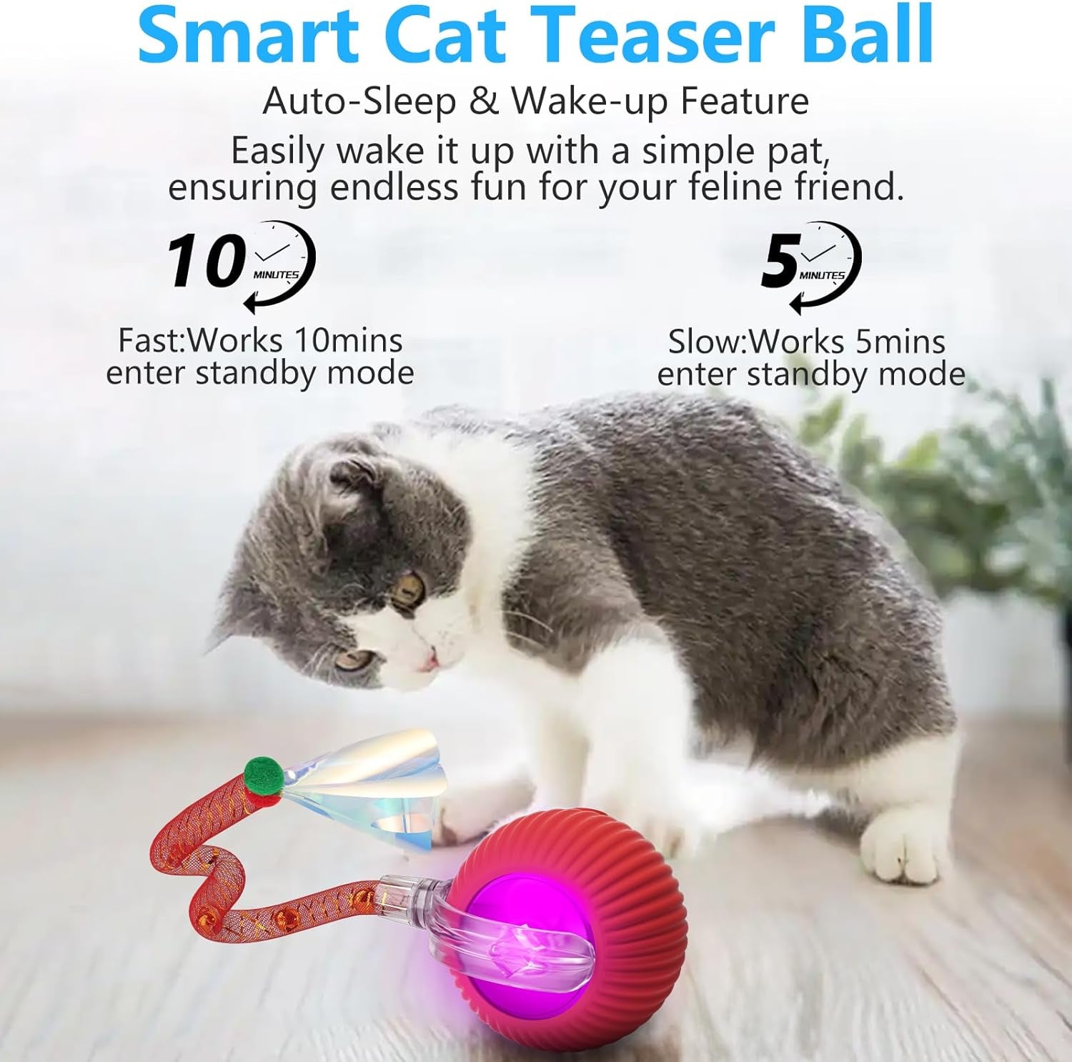 Interactive Cat Toy Ball Red
