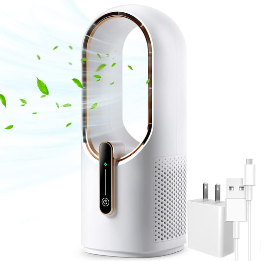Bladeless Desk Fan Quiet 3 Speed
