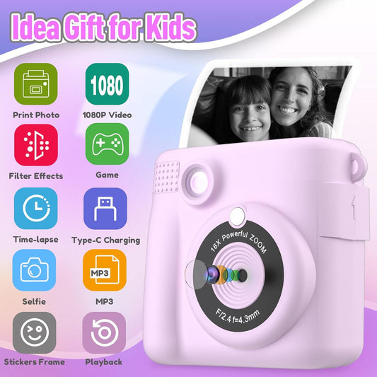 Kids Instant Print Camera - 32GB SD