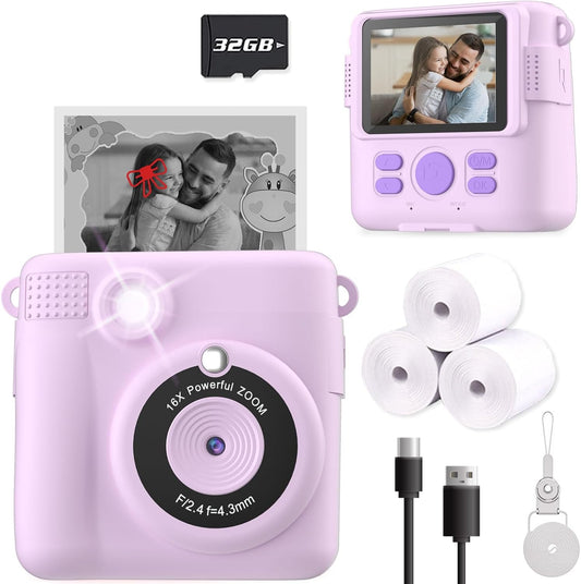 Kids Instant Print Camera - 32GB SD