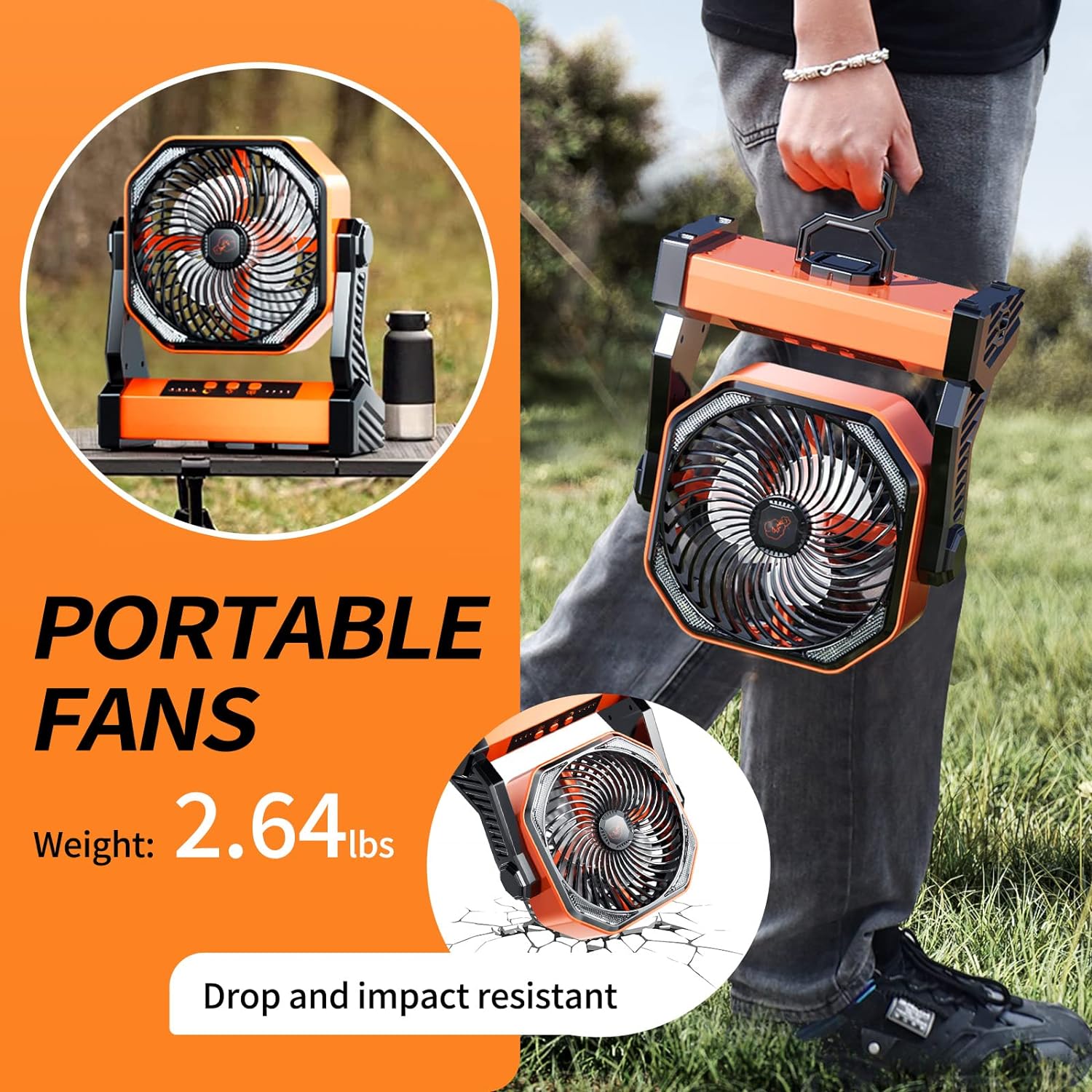 Camping Fan with Light, USB Fan