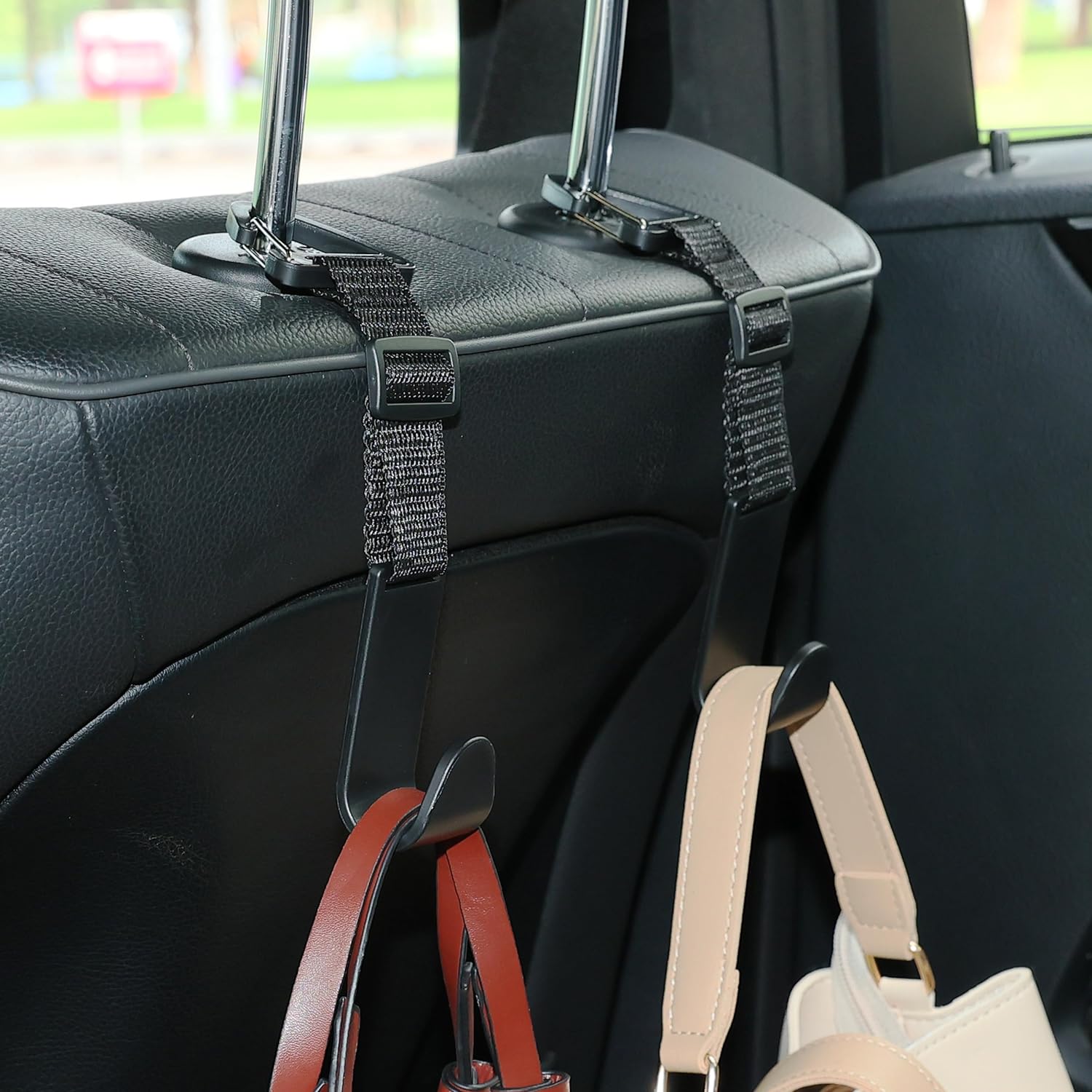 Car Headrest Hooks 4 Pack Black